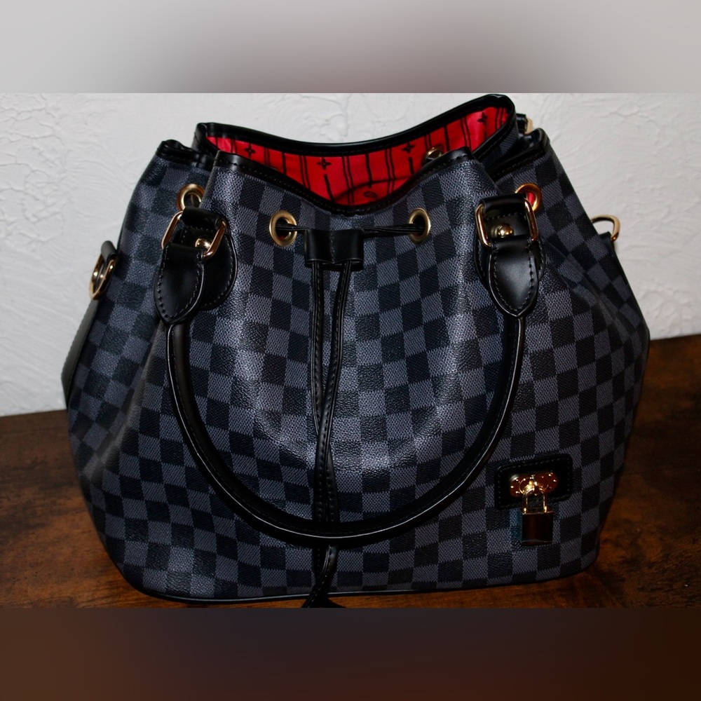 Black Checkered Bag